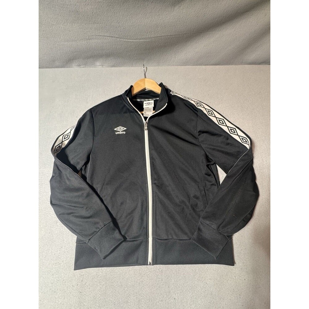 2000s Umbro Men's Black Track Jacket Full Zip sz L